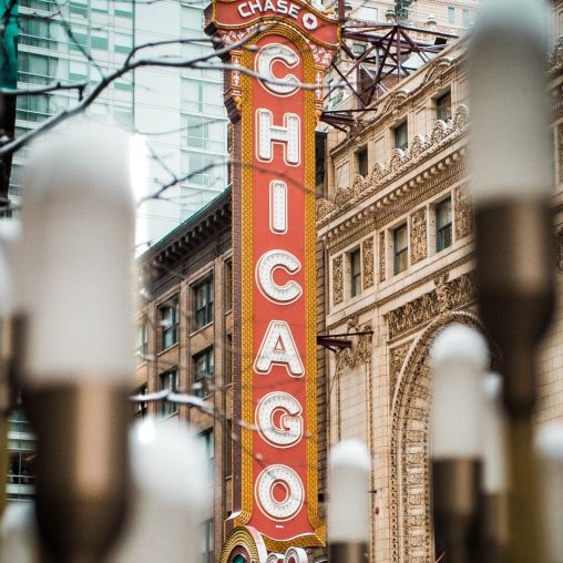 View of the famous Chicago Sign