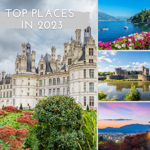 Top places in 2023 photo college of France, Lake Como, Wales and Kyoto